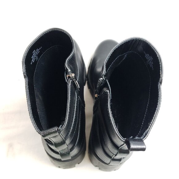 Guess Womens Black Chunky Heel Ankle Boots 10 All Man-Made Materials Rugged Sole - Picture 8 of 11
